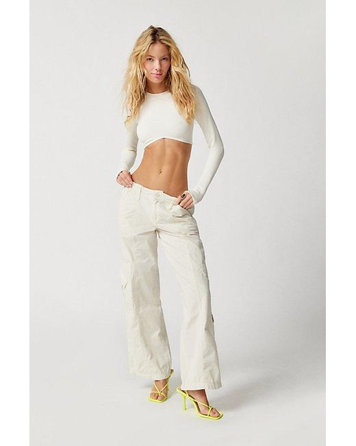 BDG White Y2K Low-Rise Relaxed Cargo Pant