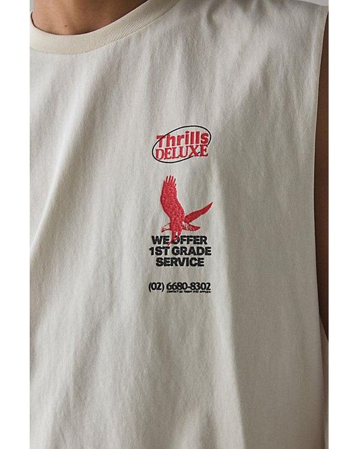 Thrills Natural Service Graphic Muscle Tee for men