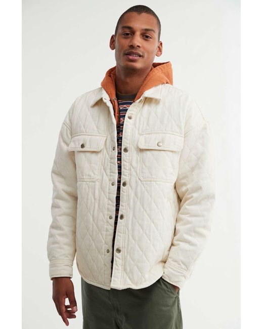 BDG Denim Quilted Shirt Jacket in Natural for Men Lyst