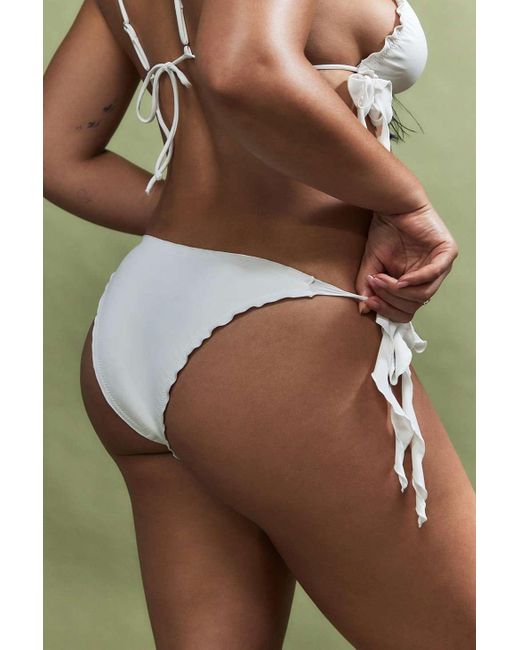 Out From Under Brown White Corsage Frill Bikini Bottoms