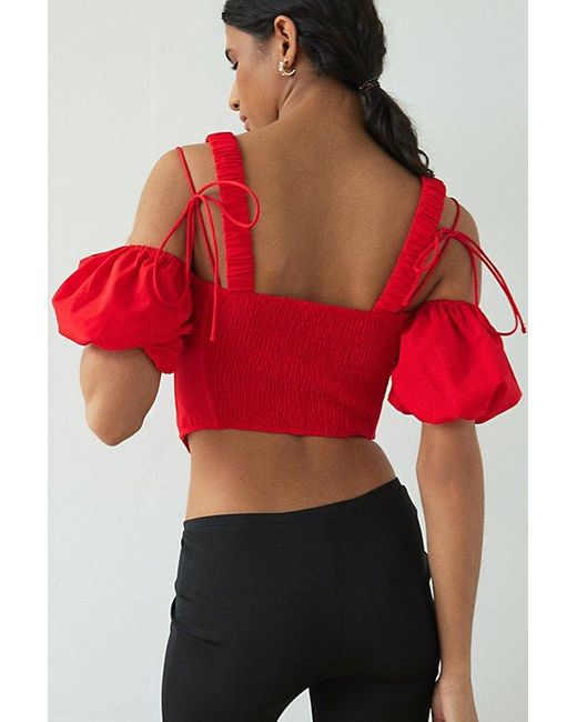 Out From Under Red Wild Lovers X Puff Sleeve Corset