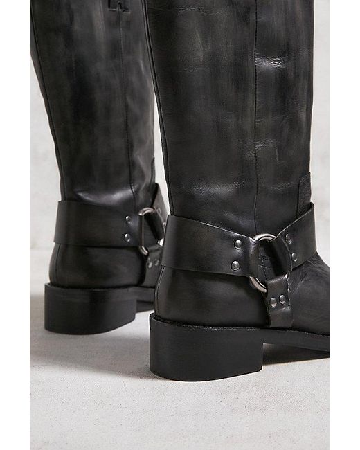Urban Outfitters Black Uo Leather Motocross Harness Boot