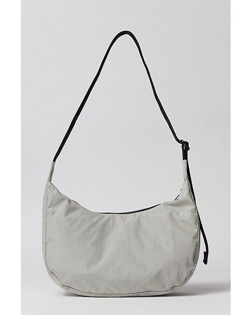 Baggu Gray Medium Nylon Crescent Bag