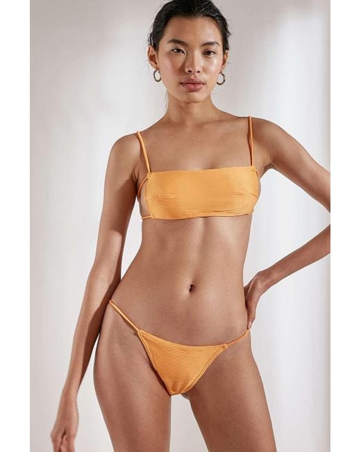 TWIIN Orange Backless Bandeau Bikini Top