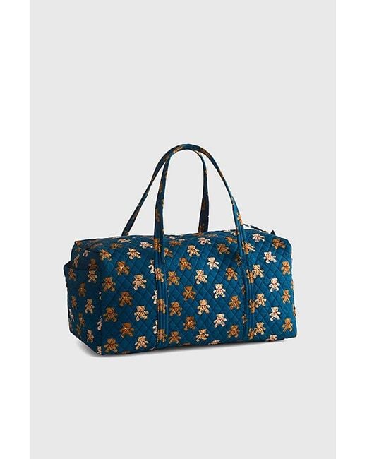 Vera Bradley Blue Quilted Cotton Large Duffel Bag