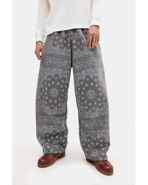 BDG Gray Black Zax Paisley Joggers for men