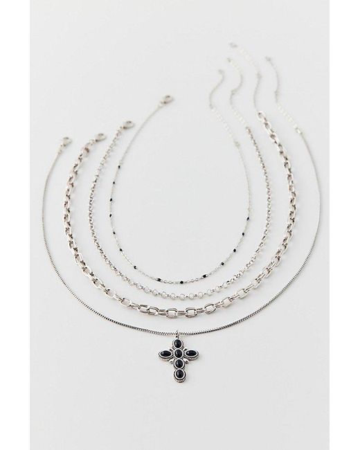 Urban Outfitters Blue Neve Cross Layering Necklace Set
