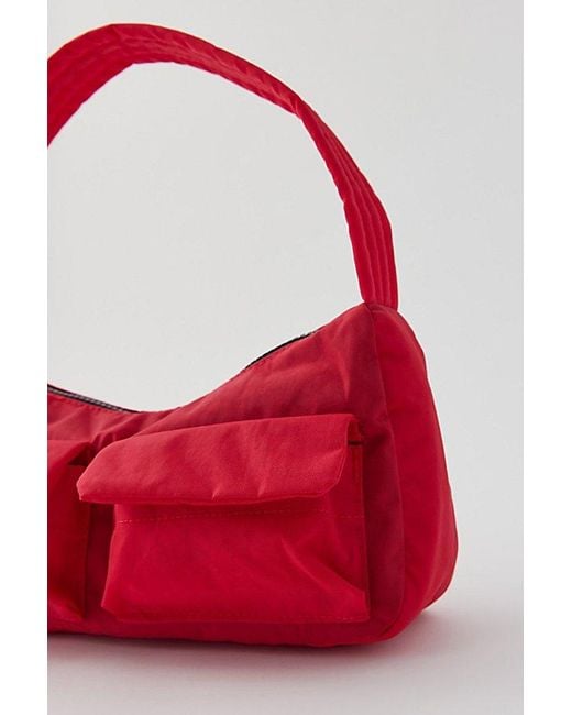 Baggu Red Cargo Nylon Shoulder Bag
