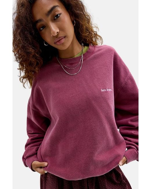 iets frans Red Crew Neck Sweatshirt M/l At Urban Outfitters