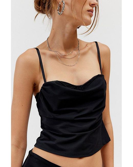 Out From Under Black Mesh Balconette Bra Cami