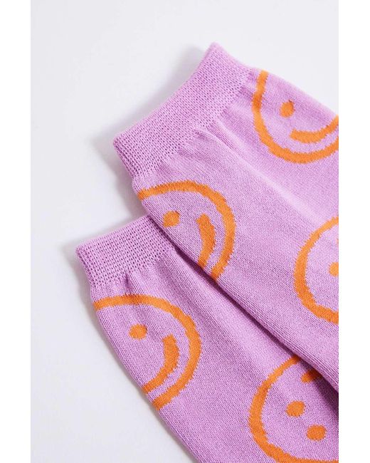 Baggu Pink Happy Crew Socks