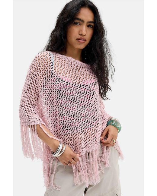 Urban Outfitters Pink Uo Jamie Sparkle Poncho