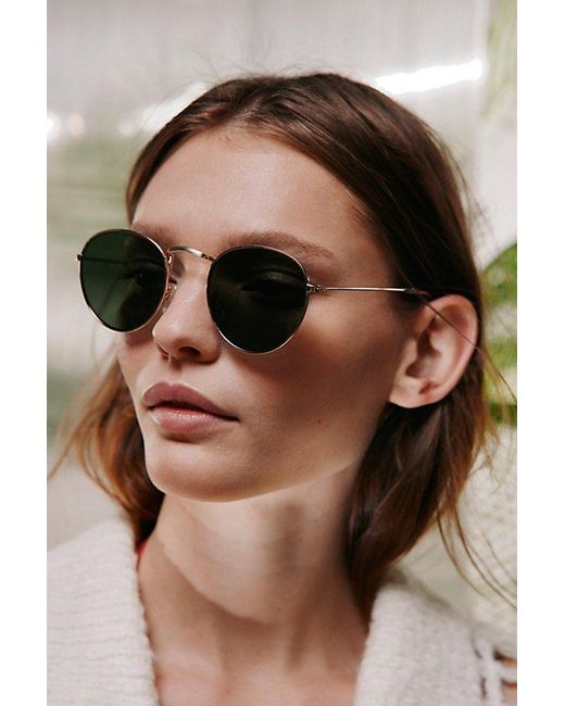 Urban Outfitters Brown Billie Metal Round Sunglasses