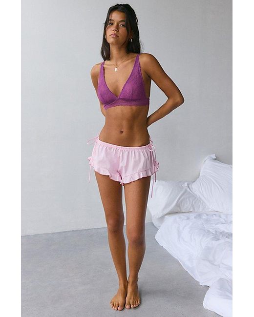 Out From Under Purple Marie Semi-Sheer Lace Plunge Bralette