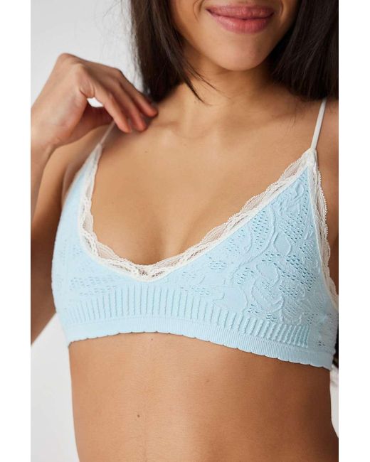 Out From Under Blue Seamless Stretch Lace Bralette