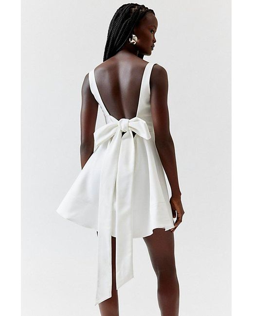 Glamorous White Bow-Back Mini Dress