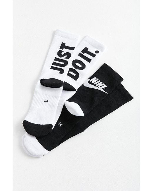 Nike Black Nike Sportswear Just Do It Crew Sock 2-pack
