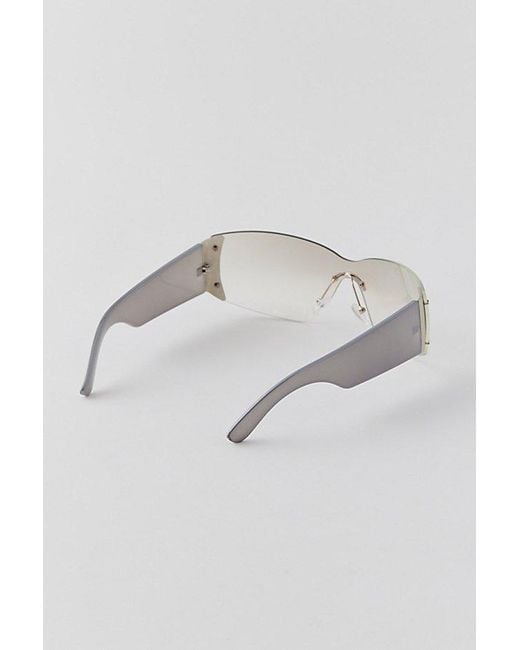 Urban Outfitters Black Brittney Y2K Shield Sunglasses