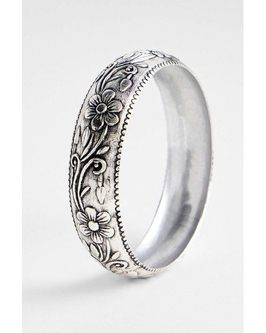 Silence + Noise Brown Silence + Noise Floral Etched Bangle