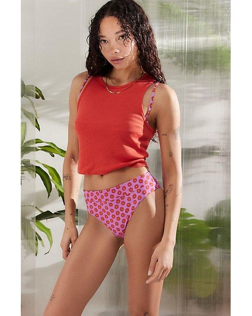 Out From Under Red Kelly High-Cut Bikini Bottom
