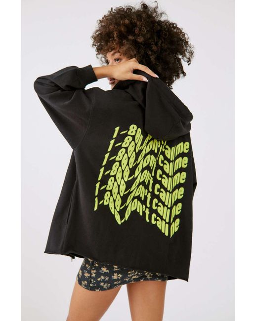 Urban Outfitters Black Uo Don't Call Me Zip-up Sweatshirt