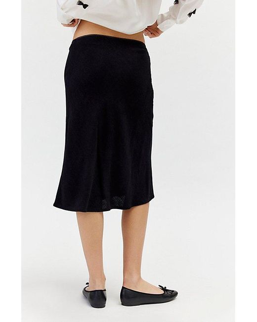 Urban Renewal Black Remnants Knee Length Heavy Linen Skirt