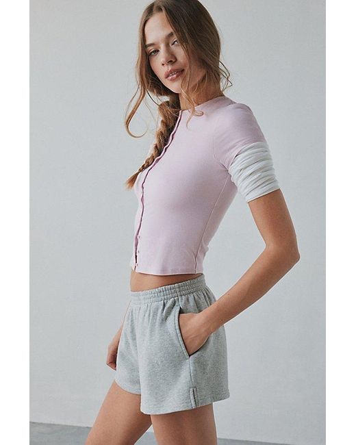 Out From Under Gray Beach Bum Knit Micro Short
