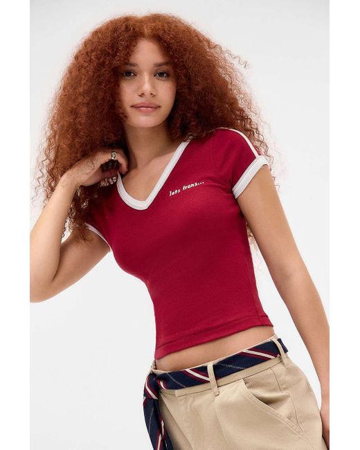 iets frans Red Update V-neck T-shirt
