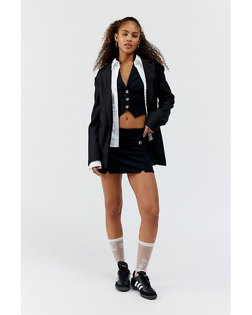 Urban Outfitters Black Uo Davis Vest Top & Mini Skirt Set
