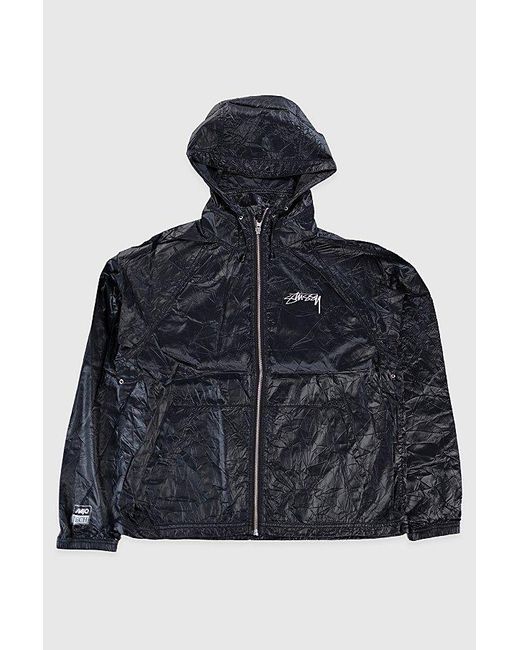 Stussy Black Wrinkled Beach Shell Jacket for men