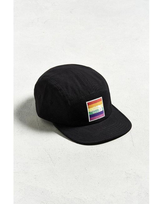 The North Face Black The North Face Embroidered Rainbow 5-panel Hat for men