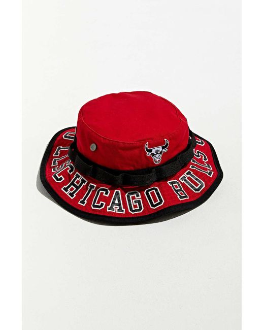 Mitchell & Ness Red Team Burst Chicago Bulls Boonie Bucket Hat for men