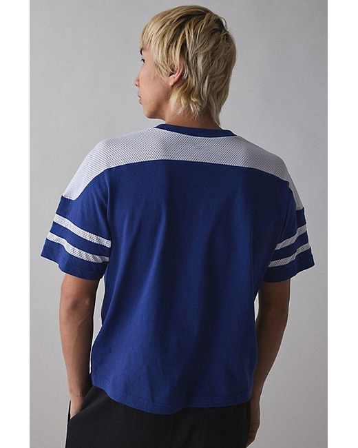 Standard Cloth Blue Touchdown Boxy Mesh Tee for men