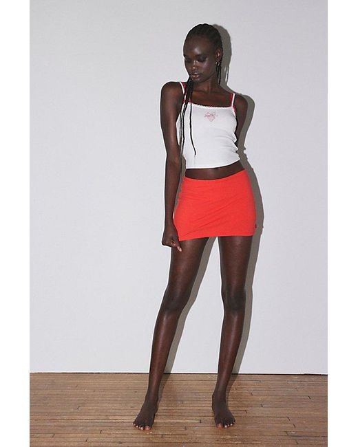 Out From Under Red Bec Low-Rise Micro Mini Skort
