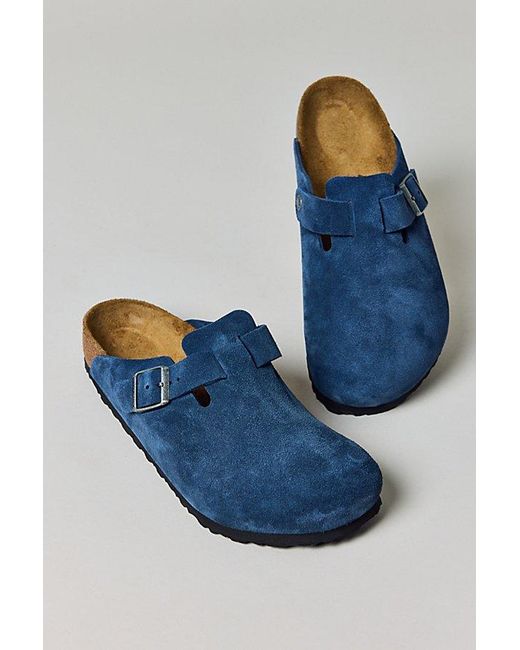 Birkenstock Blue Boston Suede Clog for men