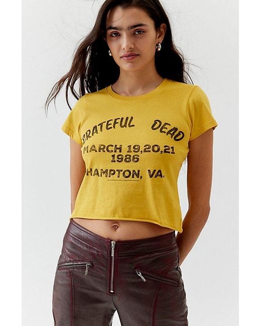 Urban Outfitters Yellow Grateful Dead Concert Baby Tee