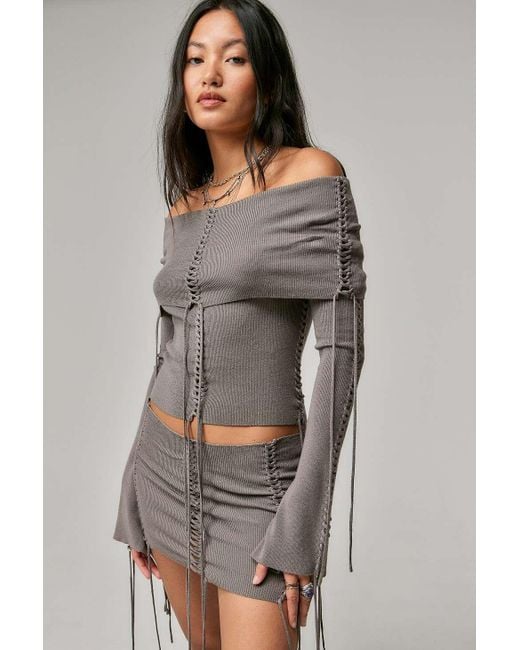 Urban Outfitters Gray Jaded London Extreme Fold Knit Top