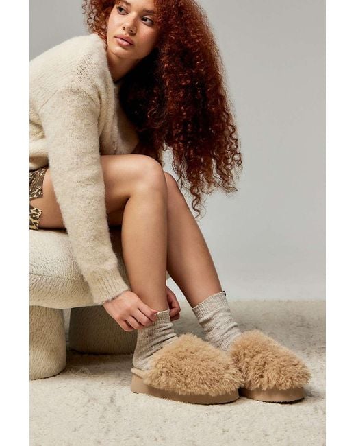 Urban Outfitters Natural Uo Haven Cream Platform Slipper