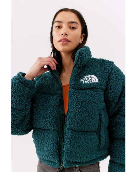 The North Face Nuptse Sherpa Puffer Jacket in Green | Lyst