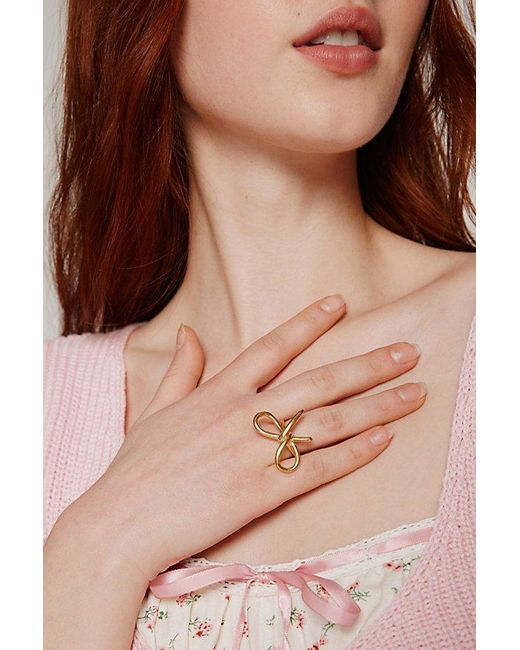 Urban Outfitters Natural Statement Metal Bow Ring