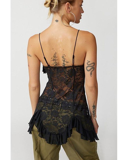 Out From Under Black Rouge Sheer Lace Mini Dress