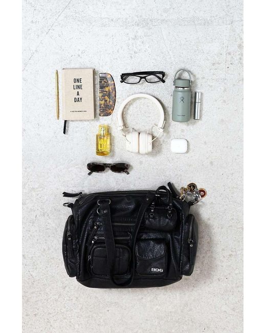 BDG Gray Lulu Pocket Faux Leather Shoulder Bag