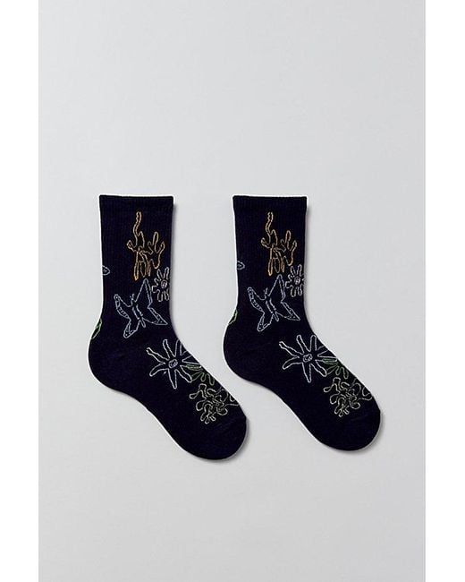 Urban Outfitters Blue Stencil Icon Crew Sock for men