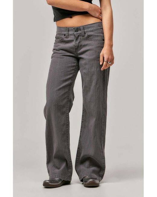 BDG Blue Kayla Textured Stripe Trousers