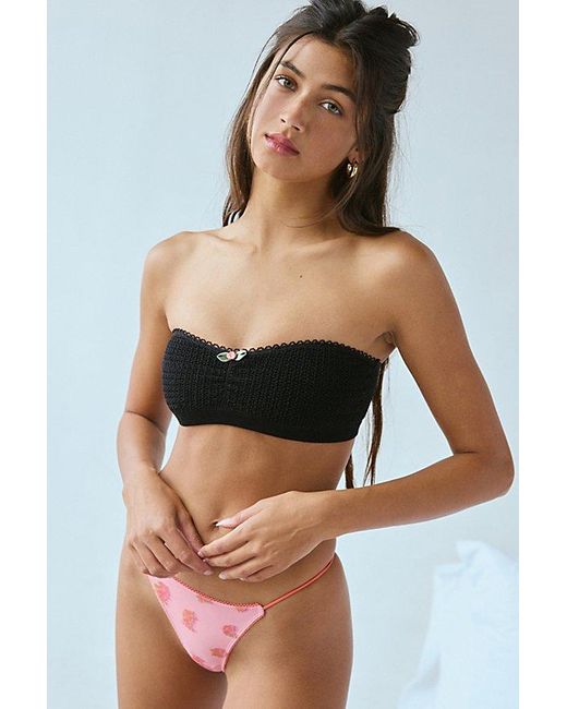 Out From Under Black Piper Pinch-Front Bandeau Bra Top
