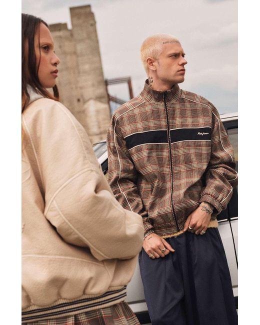 iets frans Natural Check Track Top for men