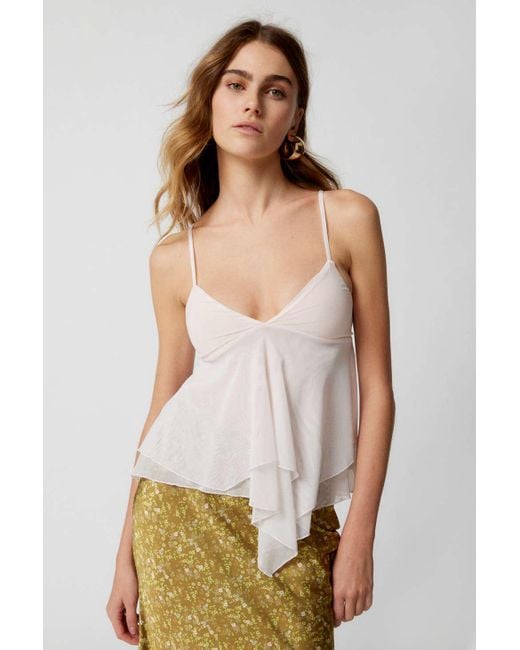 Urban Outfitters Uo Lucia Mesh Babydoll Cami in White