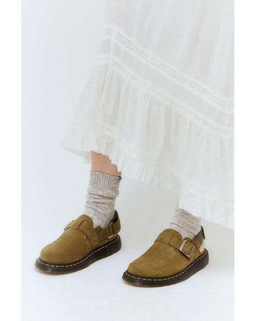 Dr. Martens White Jorge Ii Muted Olive Leather Mules