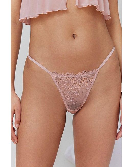 Out From Under Pink Butterfly Kisses Lace Thong
