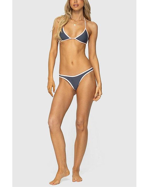 Edikted Green Dina Contrast Triangle Bikini Top